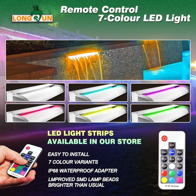 Detalle 2 de Longrun Longrun 60 cm LED Teich-Wasserfall Set