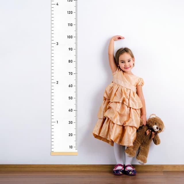 Detalle de Aolso Metro Altezza Bambini da parete con grafico crescita e decorazione rimovibile (bianco)