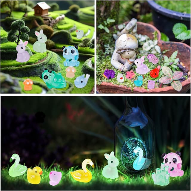 Thumbnail 4 de gyoyede 150pcs Luminous Mini Resin Animals