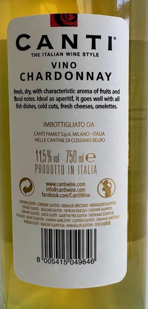 Thumbnail 1 de Canti Chardonnay Vino Blanco Italiano Seco 🍇 6x750ml