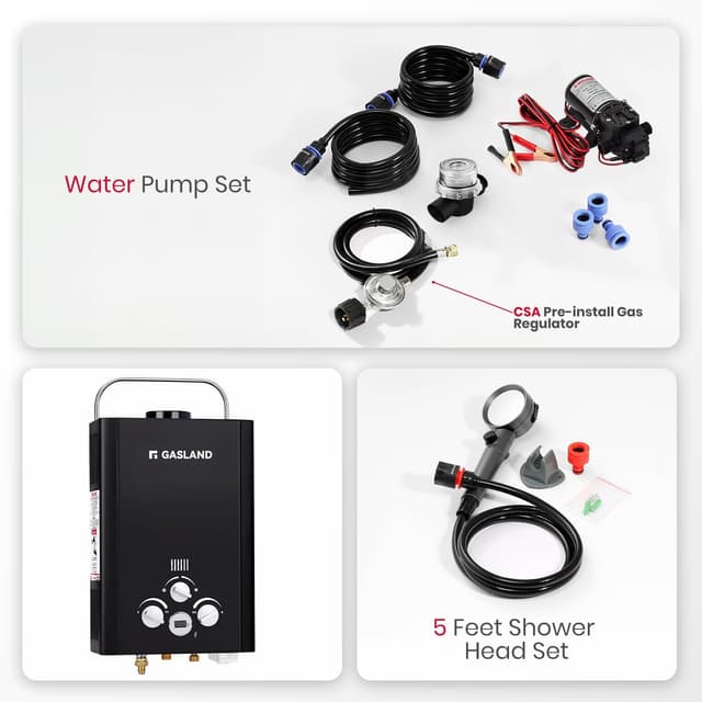 Thumbnail 4 de GASLAND BE158B Portable Propane Tankless Water Heater 41000 BTU