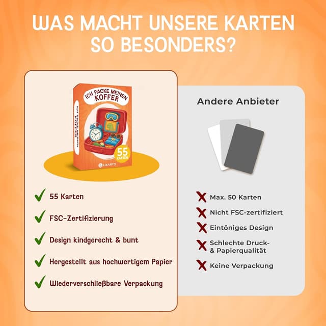 Thumbnail 4 de LIKARTO Ich packe Meinen Koffer Spiel – Lernspiel 4–9 Jahre