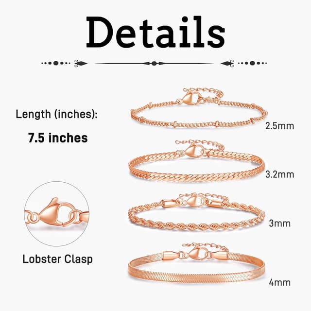 Detalle 2 de XIANNVXI bracelet set 925 silver 4 pack