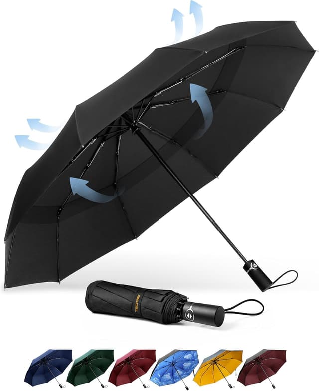 Detalle de TECKNET Windproof Umbrella 104 cm, 10 ribs