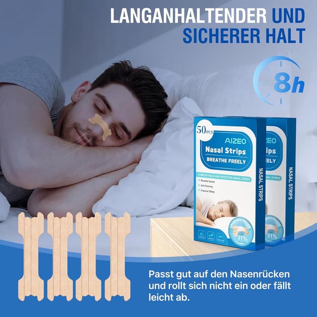 Detalle 1 de AIZEO Nasenpflaster Schnarchen 50 Stück