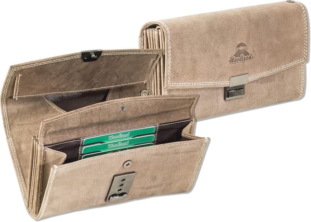 Detalle de Woodland KELLNERBÖRSE TAXIBÖRSE Profi-Modell aus weichem Büffelleder (dunkelbraun)