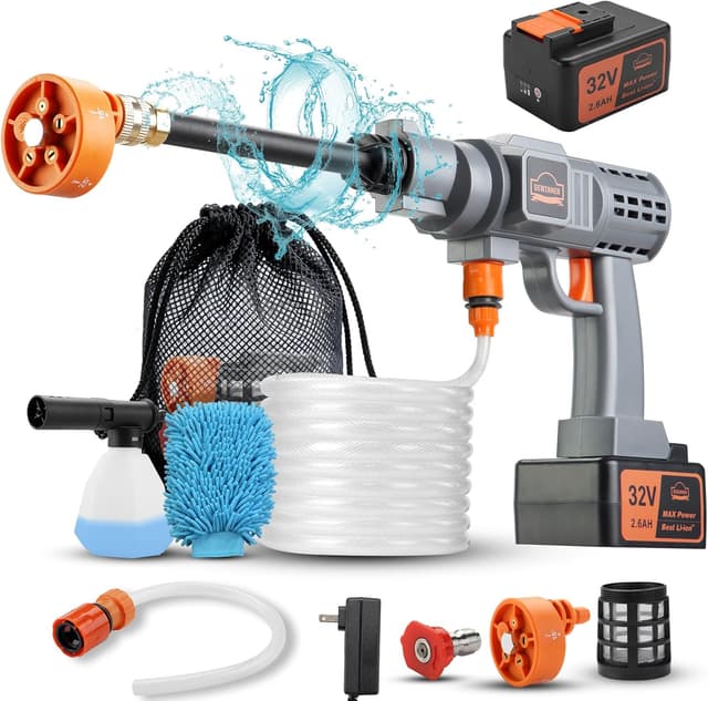 Detalle de DEWINNER idropulitrice a batteria 700 PSI con ugello 5-in-1, portatile senza fili