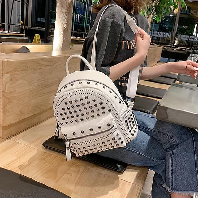 Thumbnail 6 de MilyaDE Nieten Mini-Rucksackhandtasche als Daypack für Damen & Herren – Kunstleder/Polyester