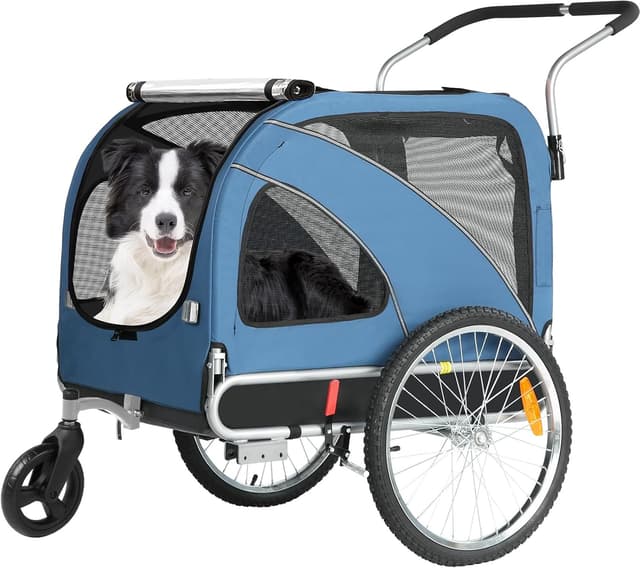 Fiximaster XL 2-in-1 Hundeanhänger fürs Fahrrad & Joggen bis 40 kg (mit Handbremse)