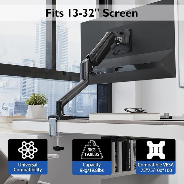 Detalle 2 de BONTEC Single Arm Monitor Mount 13–32 inch 🖥