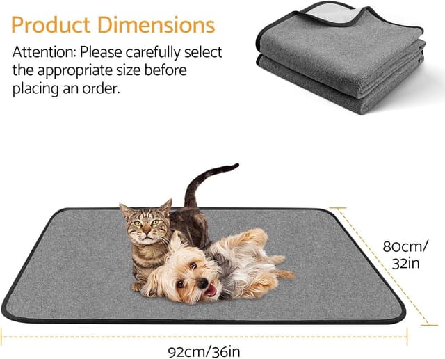 Detalle de Maxetodo set da 2 traverse lavabili 80 x 92 cm per cani e gatti, assorbenti e antiscivolo