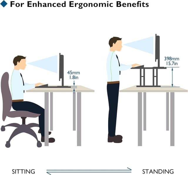 Thumbnail 4 de BONTEC Standing Desk Converter 67x47cm
