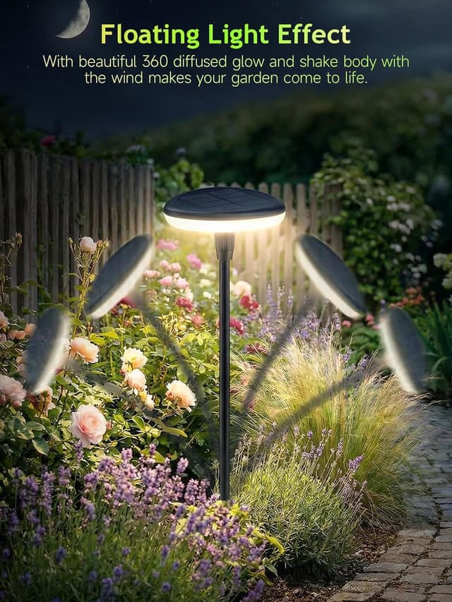 Detalle 2 de Togaga Lampe Solaire Extérieur Lardin 4 pièces à LED blanc chaud (IP65) — hauteur réglable