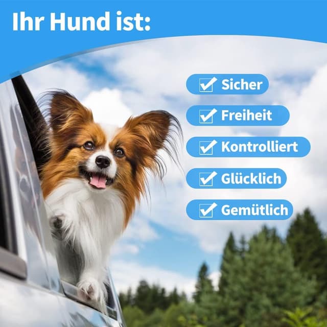 Thumbnail 1 de Mi Metty Anschnallgurt Hund fürs Auto – bissfeste Hundeleine aus Stahldraht mit Auto-Befestigung