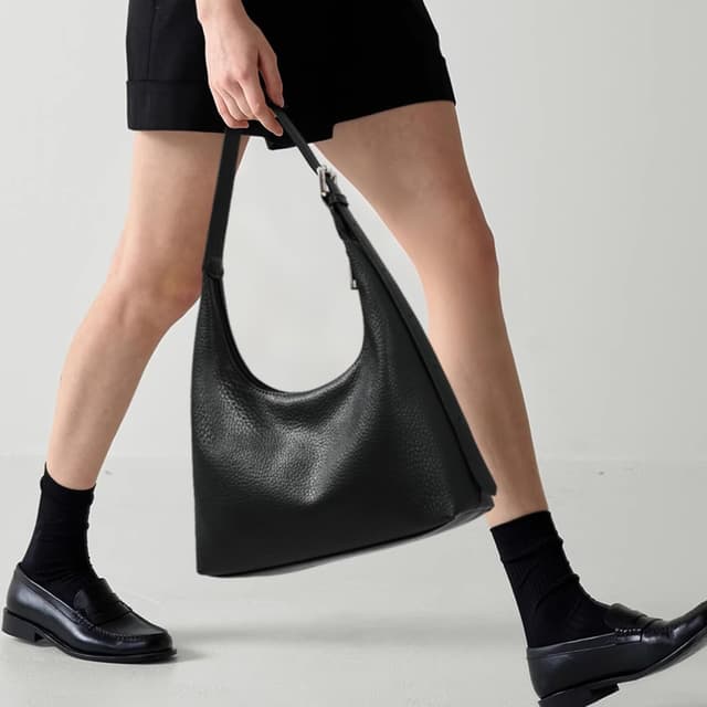Thumbnail 6 de KALIDI Vintage Vegan Leather Tote Bag with Zip – adjustable strap work & daily hobo bag