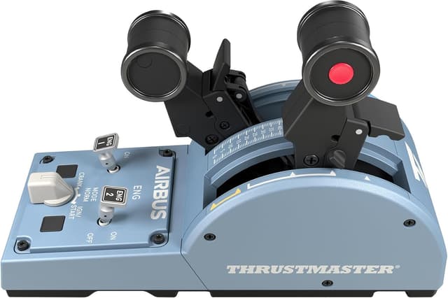 Detalle de Thrustmaster TCA Officer Pack Airbus Edition: replica 1:1 di sidestick e quadrante manetta per PC