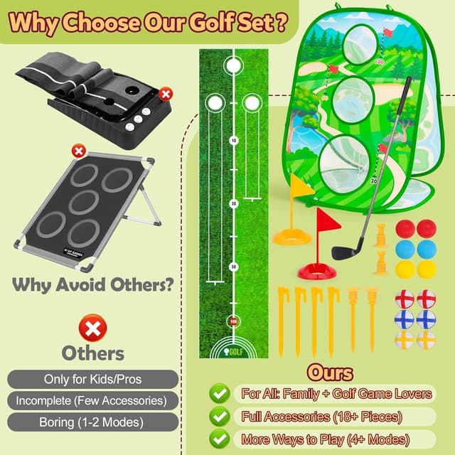 Thumbnail 5 de 4-In-1 Kids Sticky Golf Games Set