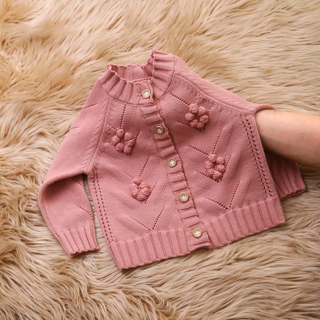 Detalle 1 de Cotton baby cardigan with florals