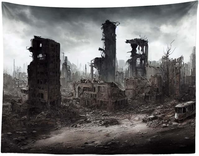 Detalle 2 de CORFOTO 2.1x1.5m Disaster Backdrop for Apocalyptic Scene Photography & Halloween set