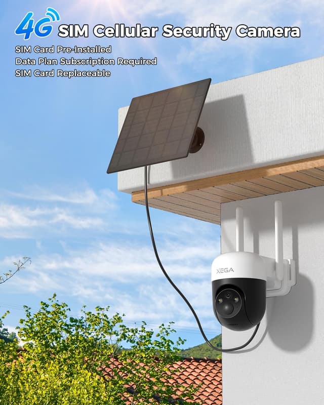Detalle 2 de Xega 4G LTE Solar Outdoor Camera 4G