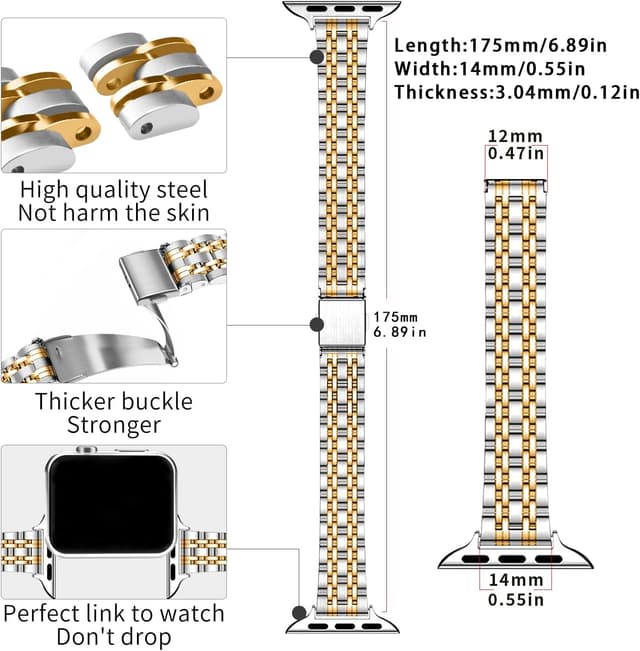 Thumbnail 2 de QUNDAXI Slim Watch Band 14mm