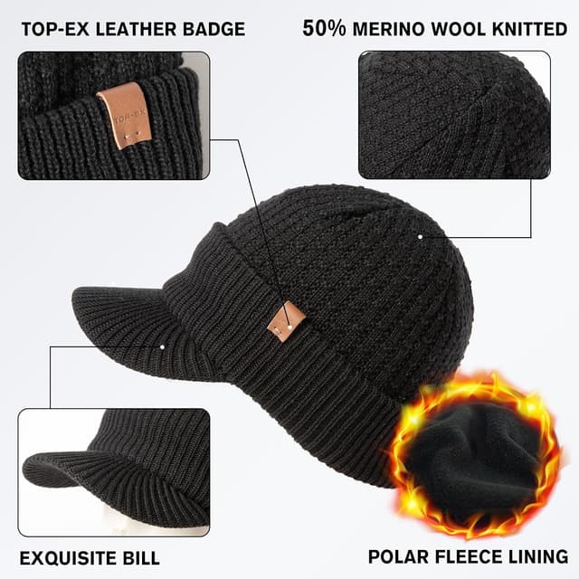 Detalle 2 de TOP-EX DryKnit 50% Merino Waterproof Beanie