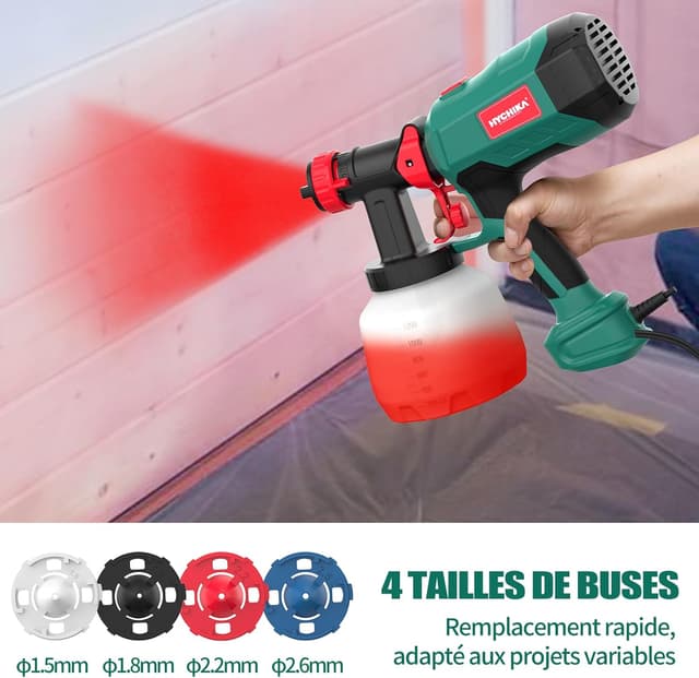Thumbnail 2 de HYCHIKA Pistolet à Peinture 600W HVLP