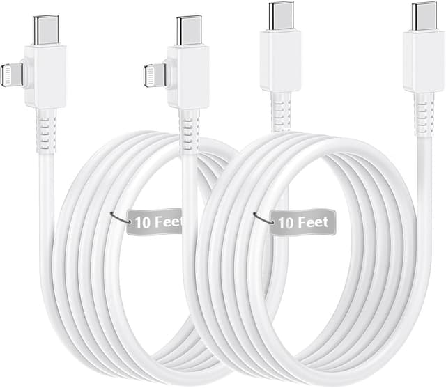 Detalle de 2 in 1 iPhone Fast Charger Cable 10ft