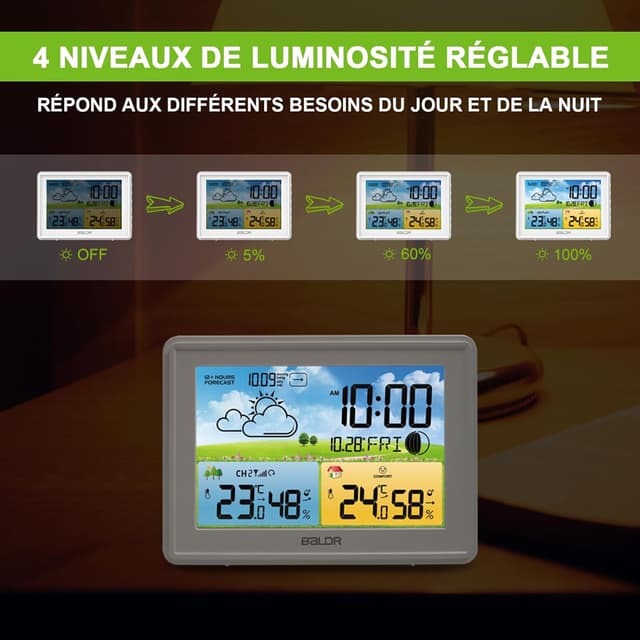 Detalle de Station météo sans fil 1 capteur, écran LED
