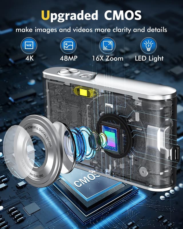 Detalle de Appareil photo numérique 48 MP 4K pro débutant