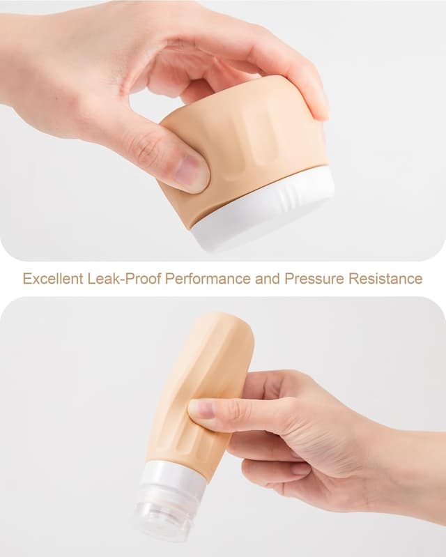 Detalle de Mrsdry Travel Bottles for Toiletries 8 Pack (3oz TSA-Approved) with Clear Travel Essentials Bag