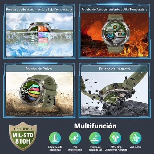 Detalle de Baolubao Reloj Inteligente para Hombre con linterna, brújula y llamadas Bluetooth