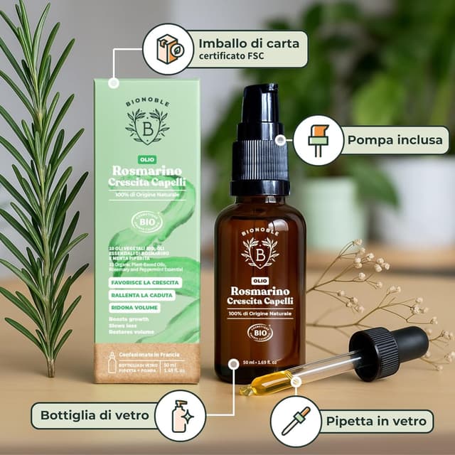 Thumbnail 4 de BIONOBLE Olio di Rosmarino per Capelli Bio 50 ml