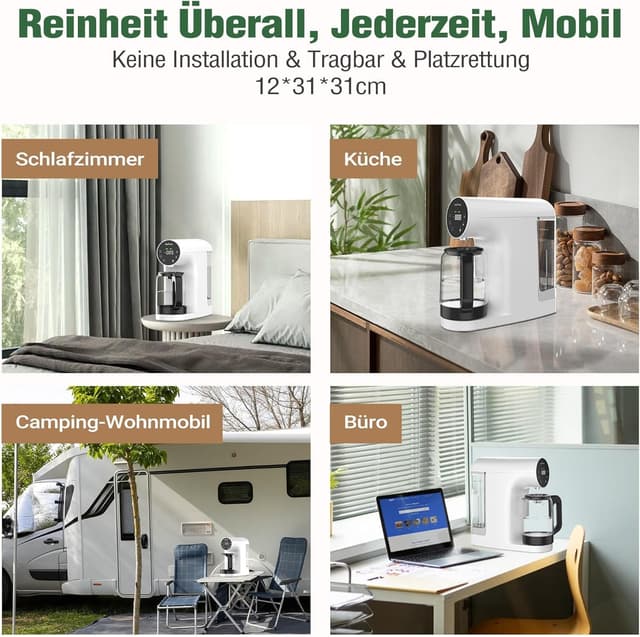 Detalle de Ecoviva Auftisch Osmoseanlage WP-RO-200G – Umkehrosmose-Wasserfilter mit 5-stufiger Filtration und TDS-Monitor