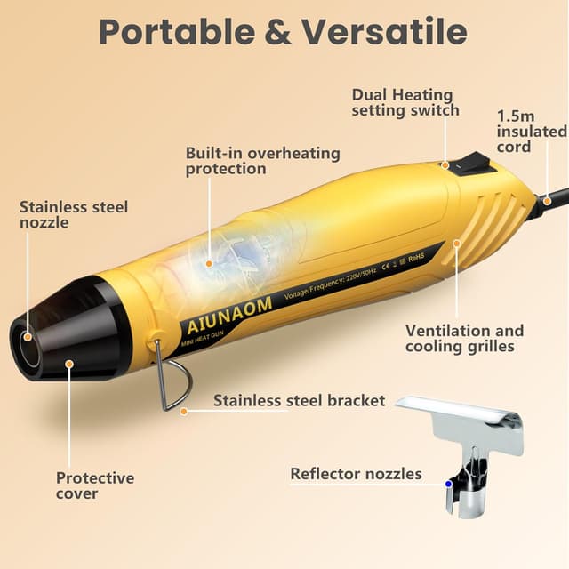Detalle 2 de AIUNAOM 450W mini heat gun