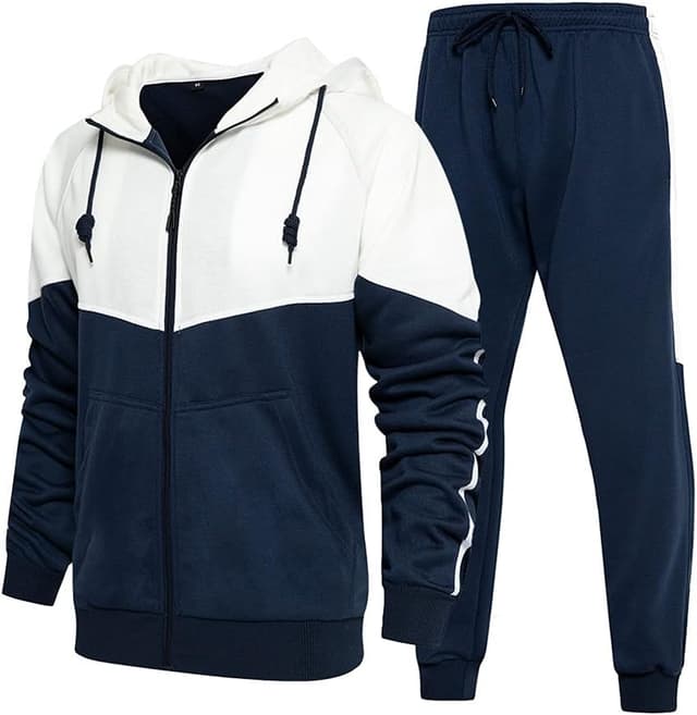 Detalle 2 de AOTORR men’s full-zip hooded tracksuit set with pockets