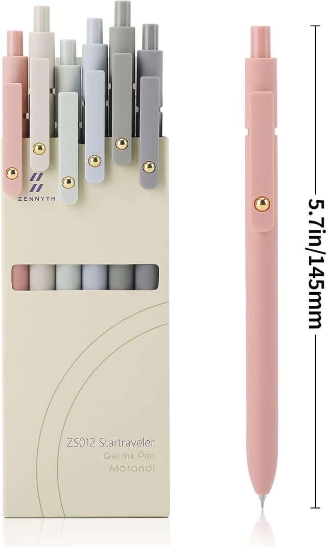 Detalle 2 de Ddaowanx Gel Pens (6-Pack) 0.5mm Quick-Dry Retractable Black Ink Fine Point