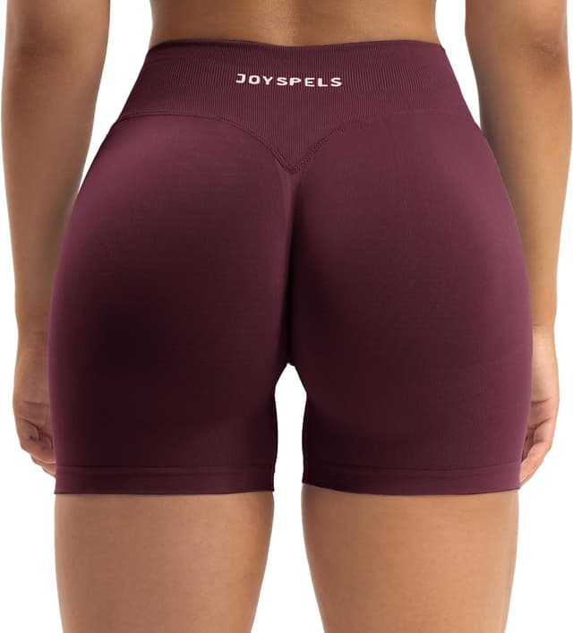 Detalle de JOYSPELS Women’s Seamless Gym Shorts with High Waist Scrunch Bum Detail