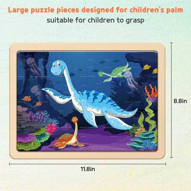 Thumbnail 4 de SYNARRY Wooden Dinosaur Jigsaw 24-piece set