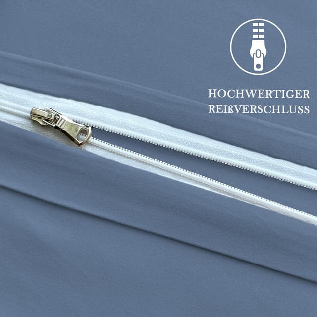 Detalle de Nesture Kissenbezug 40 x 80 cm (2er-Set) in Blau – 100% Mikrofaser mit Reißverschluss