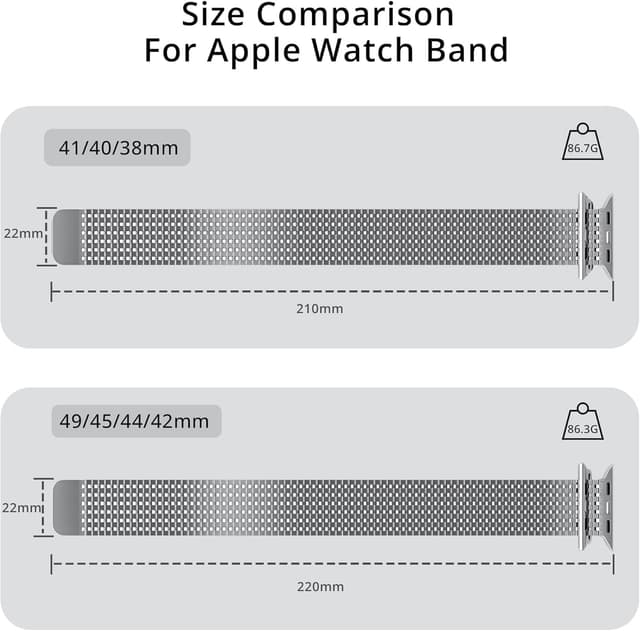 Detalle 2 de LULULOOK Milanese Loop Magnetic Clasp Stainless Steel Strap for Apple Watch Series 1–11 (SE/SE2/Ultra)