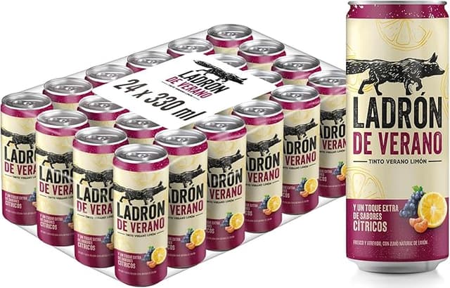 Imagen de Ladrón de Verano Tinto y Limón Pack Latas 24x33cl 🍹 en OfertitasTOP