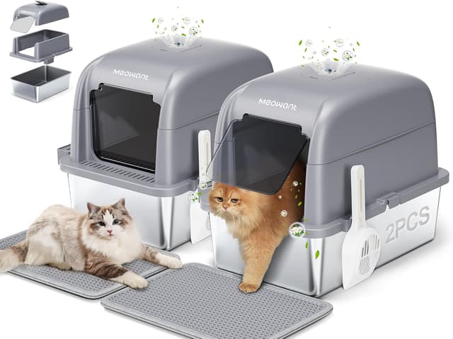 Imagen de MeoWant Caja de arena cerrada para gatos XXL en OfertitasTOP