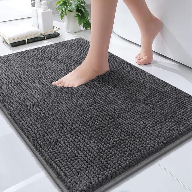 Detalle 2 de Enyhom Dunkelgrau Badematten Set 3-teilig