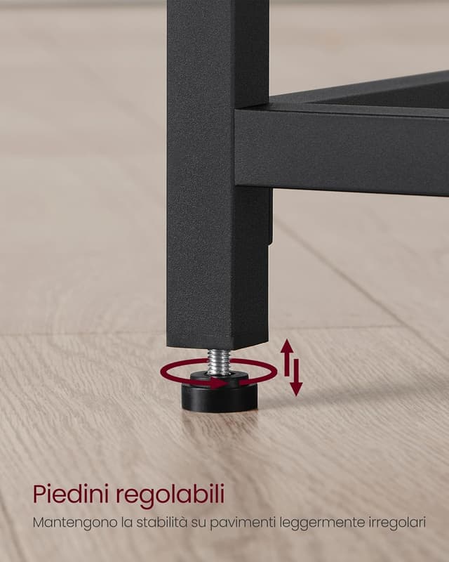 Detalle de VASAGLE scrivania per computer LWD041B56 50 x 100 x 76 cm nero ebano e nero inchiostro