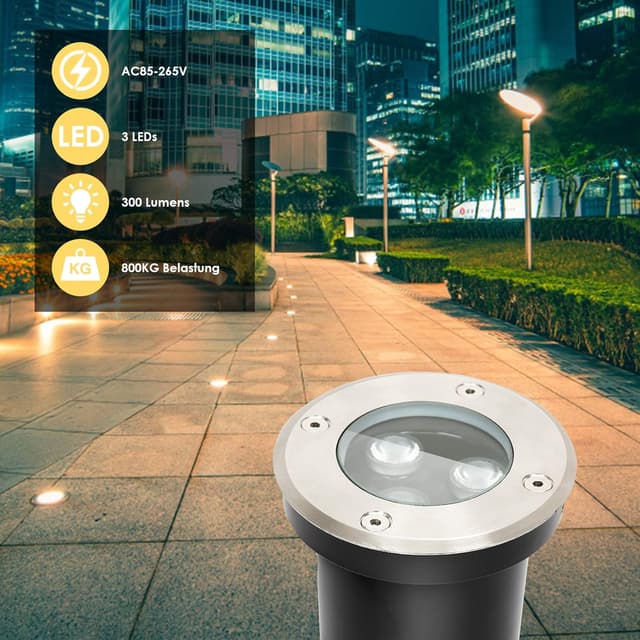 Thumbnail 1 de Lospitch spots sol 8x 3W LED IP65 jardin