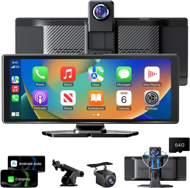 Detalle de 10.26" Wireless CarPlay Touchscreen 4K Dash Cam