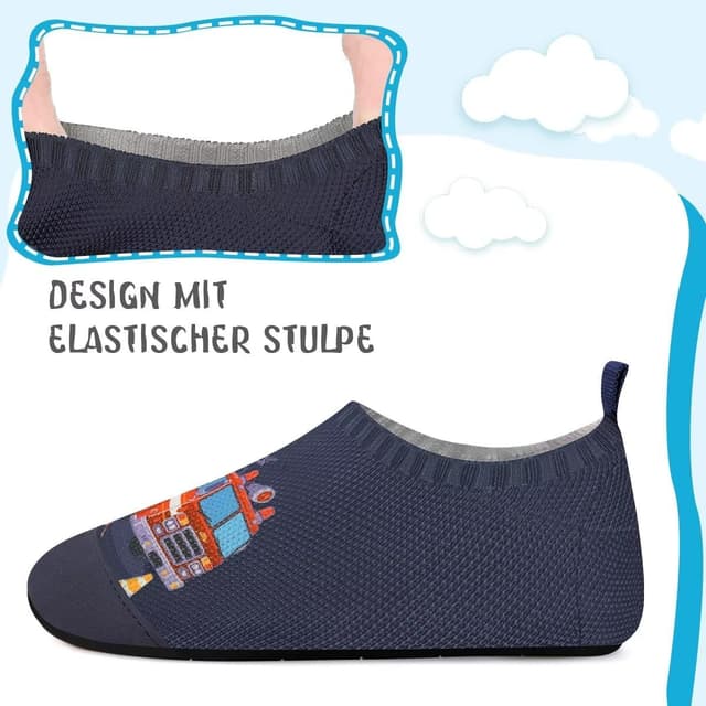 Detalle de Kyopp Hausschuhe Kinder – atmungsaktive Rutschfest-Pantoffeln für Lauflern-Schuhe (Gr. 20–35)