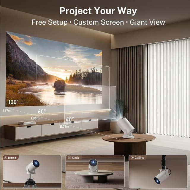 Thumbnail 5 de Auto Keystone Proyector inteligente 1080P 4K