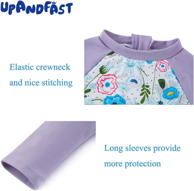 Thumbnail 6 de upandfast Zipper Baby Zipper Swimwear with Snap Bottom and UPF 50+ Sun Protection (with hat)